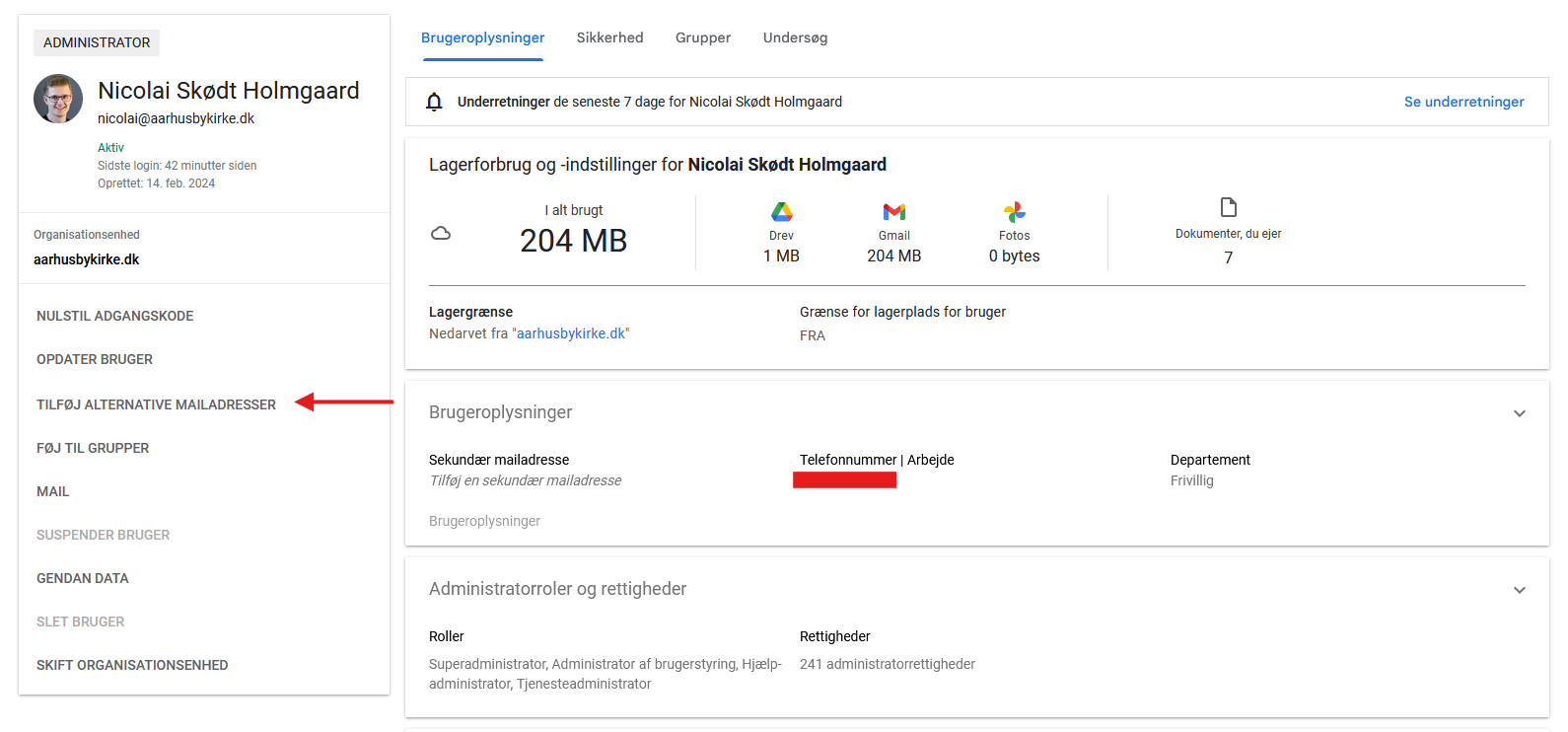 Lav et alias på en bruger