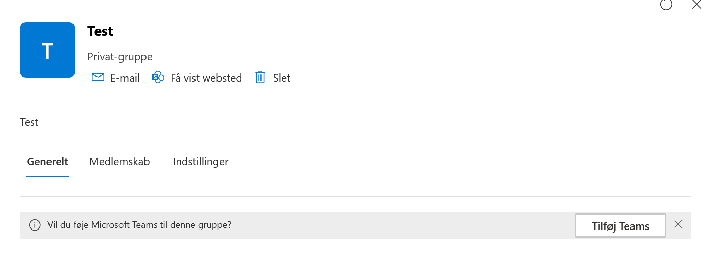 Konvertering af SharePoint til Teams i Microsoft 365 Adminen